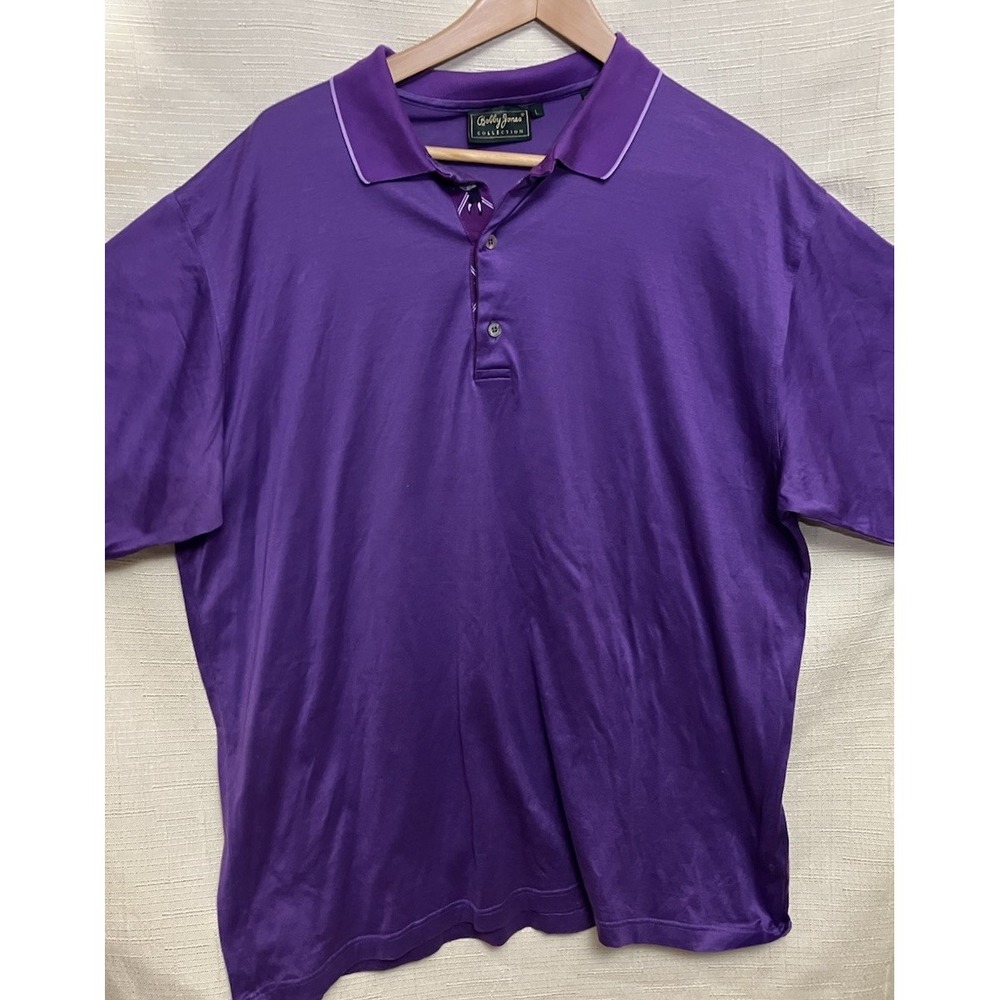Lot of 2 Bobby Jones Men's Polo Golf Shirts Size L Black And Purple - Picture 7 of 10